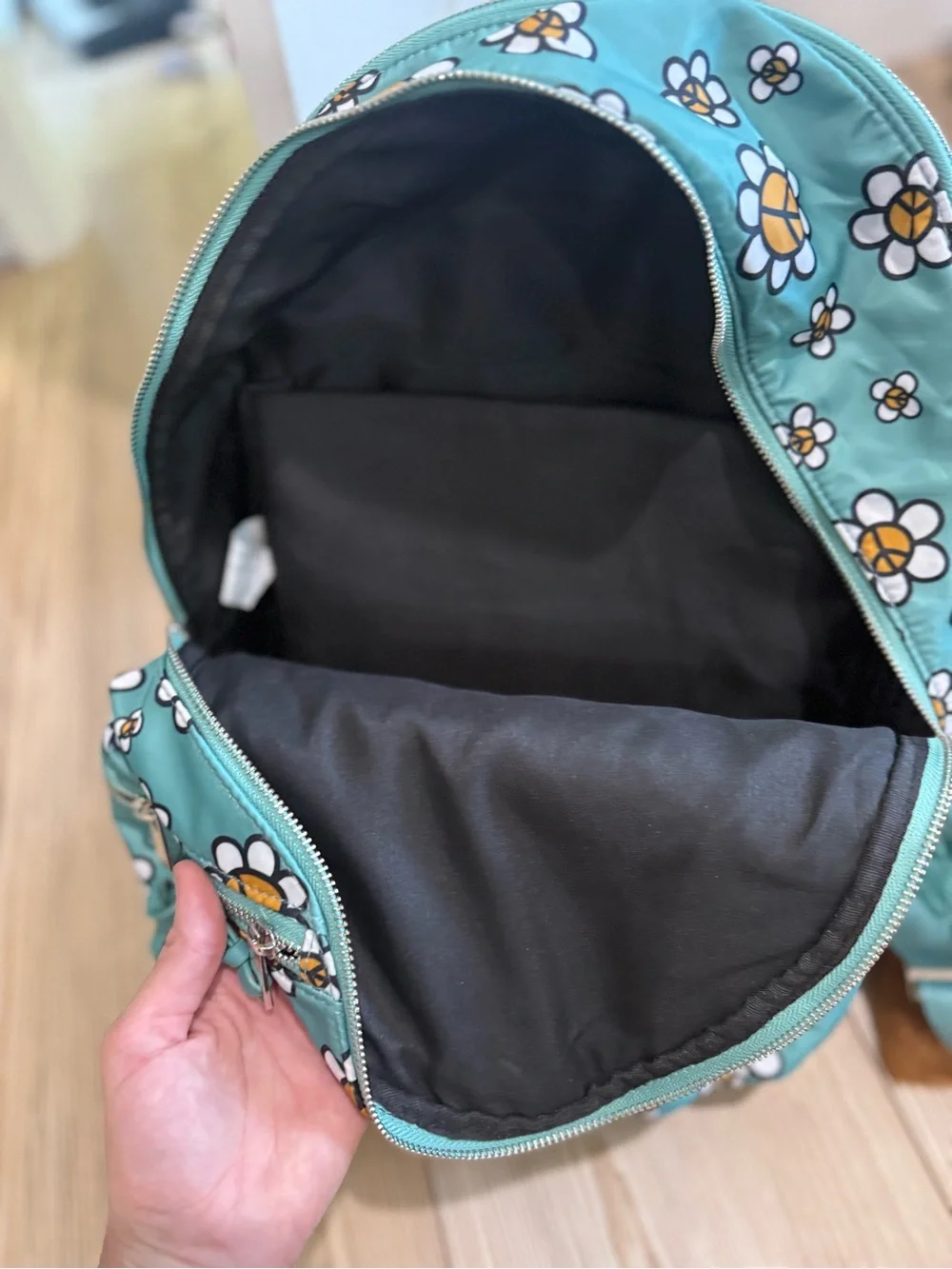 Kids Floral Mini Backpack in Teal - Cute Daisy Print
